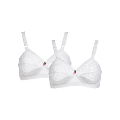 Playtex Pack of two white lace full cup bras